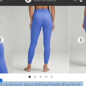 Lululemon Align Ribbed High-Rise Pant 25 purple wild indigo